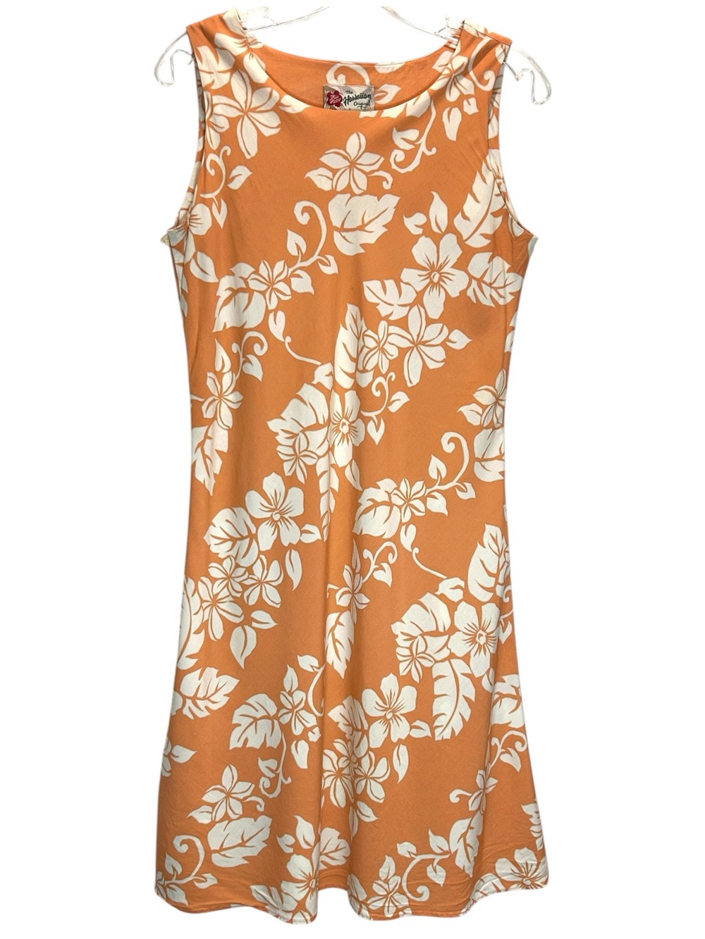 VTG Hilo Hattie The Hawaiian Original Orange Tropical Sleeveless Dress - Small